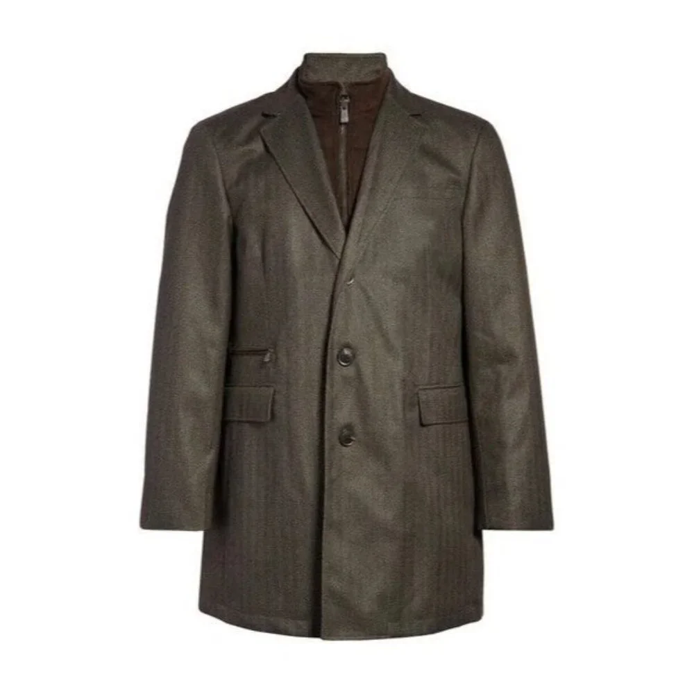 Hart Schaffner Marx Rodney Water Resistant Tech Flannel Raincoat Jacket Medium M - Picture 2 of 4